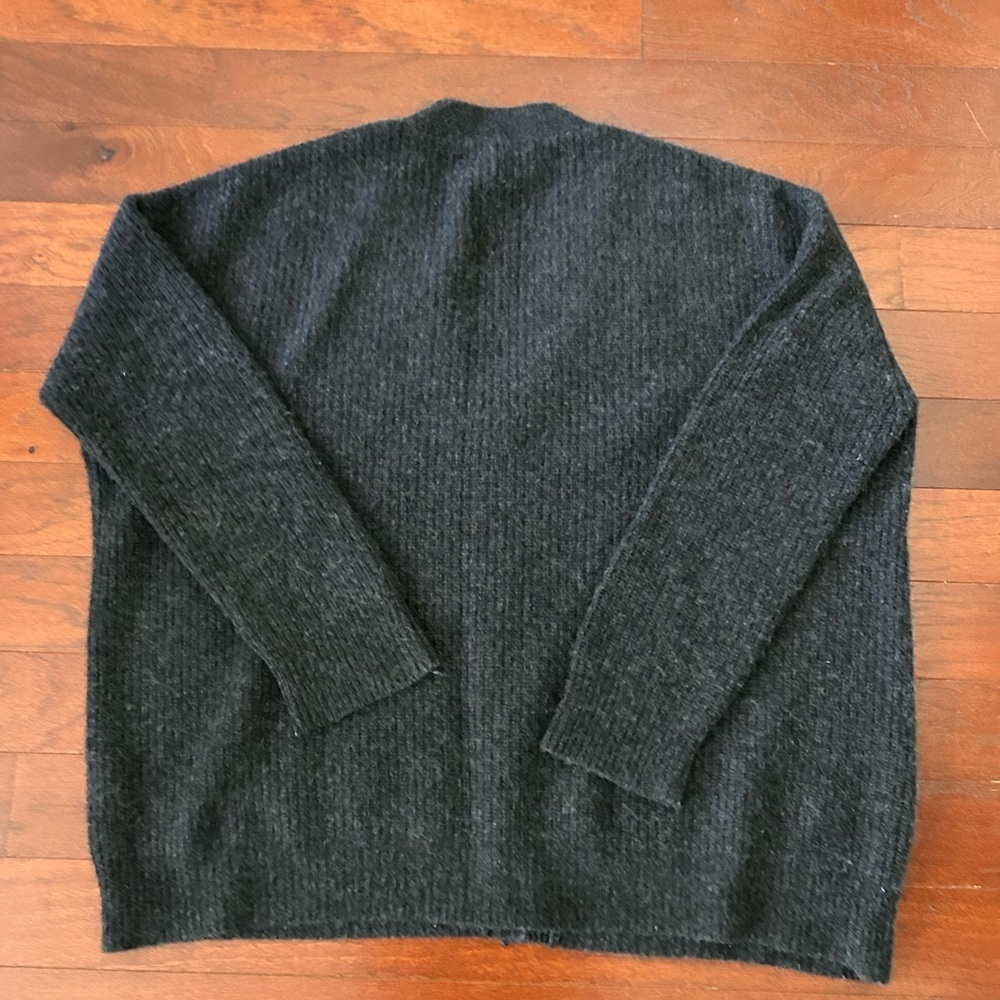 $475 Jenni Kayne Cashmere Cocoon Cardigan charcoal size XS oversized boxy Vneck - Picture 8 of 12